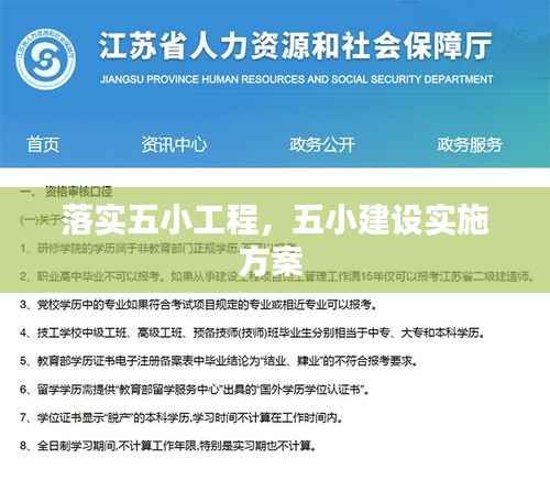 落实五小工程,五小建设实施方案