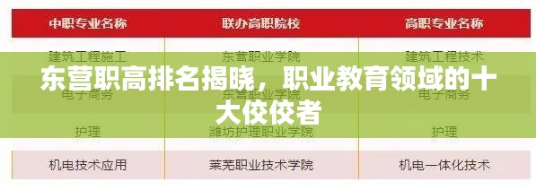 东营职高排名揭晓,职业教育领域的十大佼佼者